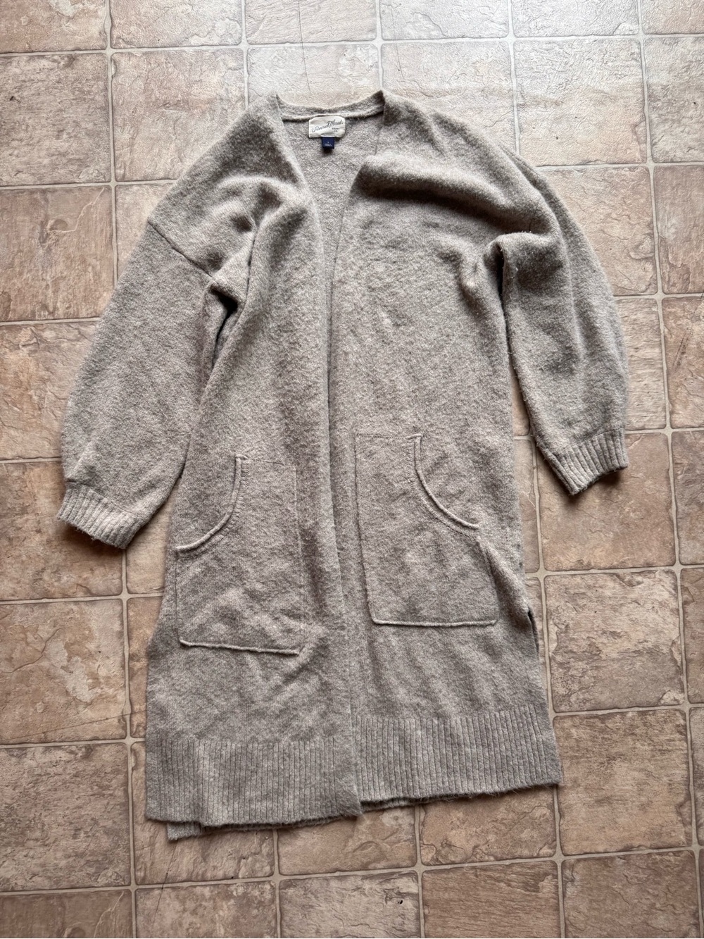 Universal Thread Beige Longline Open-Front Cardigan - Picture 2 of 4